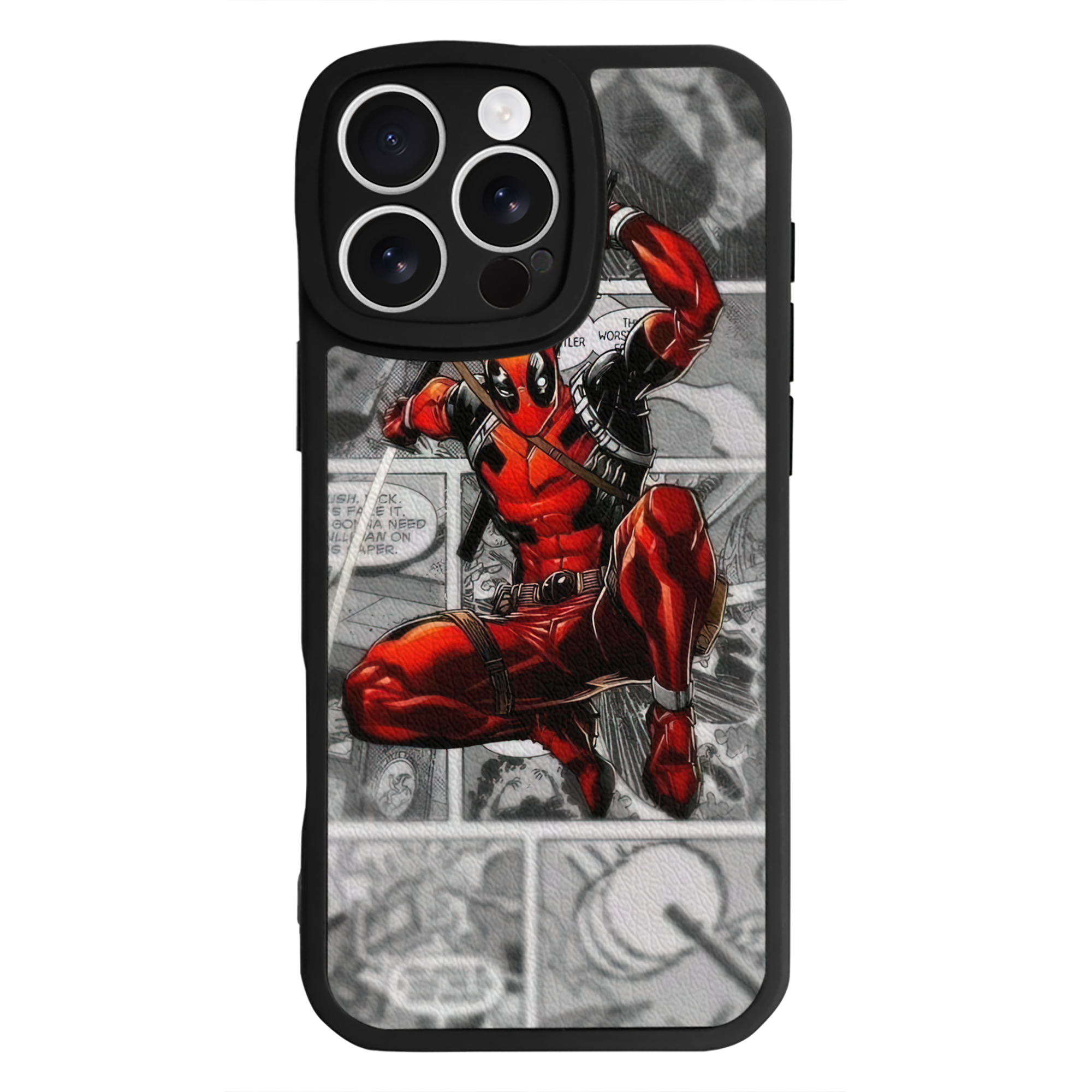 （画像用） Deadpool デッドプール 【iPhone 16シリーズ対応】シリコンスマホケース（レザー調） 材質：シリコン